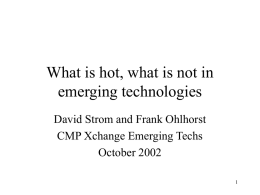 What is hot, what is not in emerging technologies