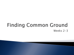 Finding Common Ground
