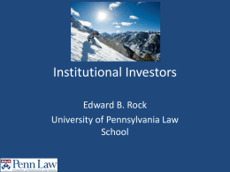 Institutional Investors - European Corporate Governance