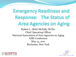 Emergency Readiness and Response: The Status of Area