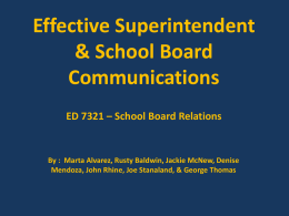 Effective Superintendent & School Board Communications