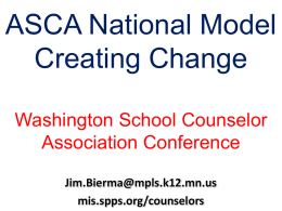 ASCA National Model Creating Change Washington School