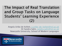 The impact of real translation group tasks on Language