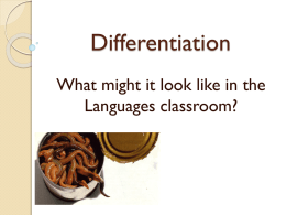 Differentiation in Languages classroom
