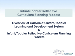 California’s Infant/Toddler Learning and Development