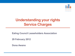 Understanding your rights Service Charges