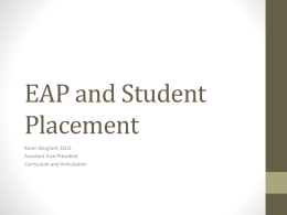EAP and Student Placement