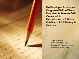Do Employee Assistance Program (EAP) Affiliate Providers