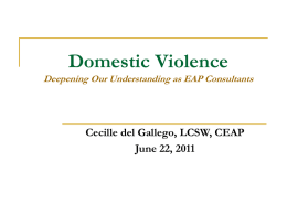 EAP and Domestic Violence - Cecille del Gallego, LCSW