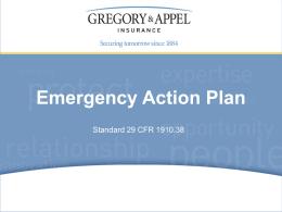 Standard 29 CFR 1910.38 - Gregory & Appel Insurance
