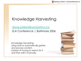 Knowledge Harvesting - SLA