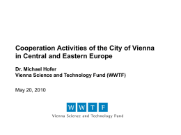 Cooperation Activities of the City of Vienna in Central
