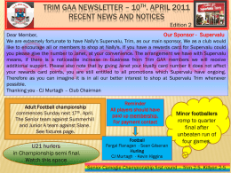Trim GAA newsletter 21st March 2011