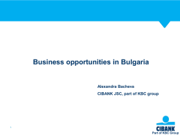 1. Bulgarian economy – overview and expectations forward