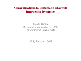 Maxwellian models - University of Texas at Austin