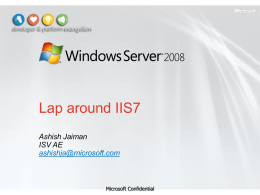 Lap around IIS7 - MD ColdFusion User's Group