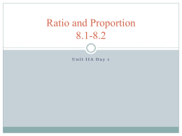 8.1 Ratio and Proportion - Parsippany