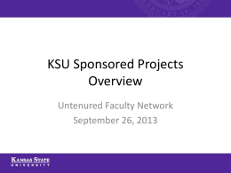 KSU Sponsored Projects Overview