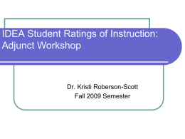 IDEA--Student Ratings of Instruction