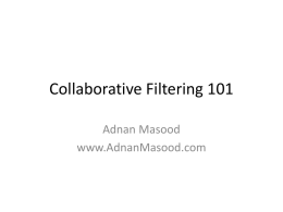 Collaborative Filtering 101