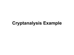Cryptanalysis Example - index [METU Computer Engineering]