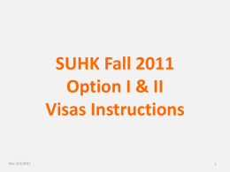 SUHK Spring 2011 Option III Hong Kong Study Visa