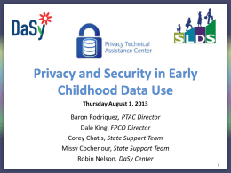 Privacy and Security in Early Childhood Data Use