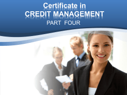 Certificate in CREDIT MANAGEMENT