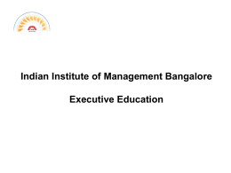 Indian Institute of Management Bangalore Executive Education
