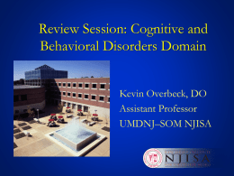Dementia, Depression, & Delirium: Successful Aging