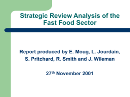 Strategic Review Analysis of the Fast Food Sector