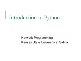 Introduction to Python - Kansas State University