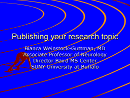Publishing your research topic