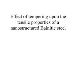 Effect of tempering upon the tensile properties of a novel