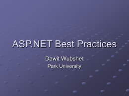ASP.NET Best Practices - Missouri State University