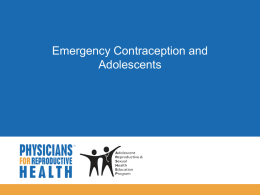 Emergency Contraception (EC) and Adolescents