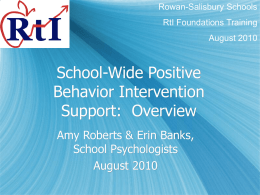 School-Wide Positive Behavior Support: Overview