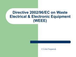 Directive 2002/96/EC on Waste Electrical & Electronic