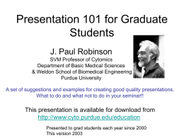 Presentation 101 for Graduate Students