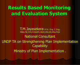 Development Monitoring Data base