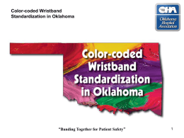Color Coded Wristband Standardization in Arizona “Patient