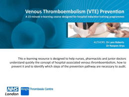 eVTE course - Kings Thrombosis Centre