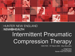 Intermittent Pneumatic Compression Therapy (IPC) for