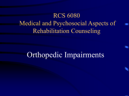 RCS 6080 Medical and Psychosocial Aspects of