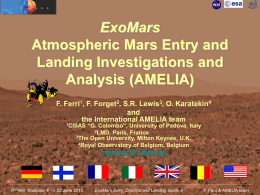 ExoMars Entry and Descent Science