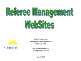 Soccer Referee Management WebSite