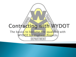 Contracting with WYDOT