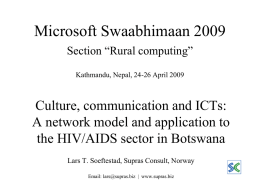 Culture, communication and ICTs. A network model and an