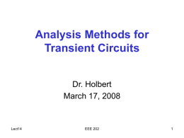 Analysis Methods for Transient Circuits