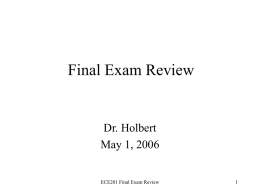 ECE 201 Final Exam Review
